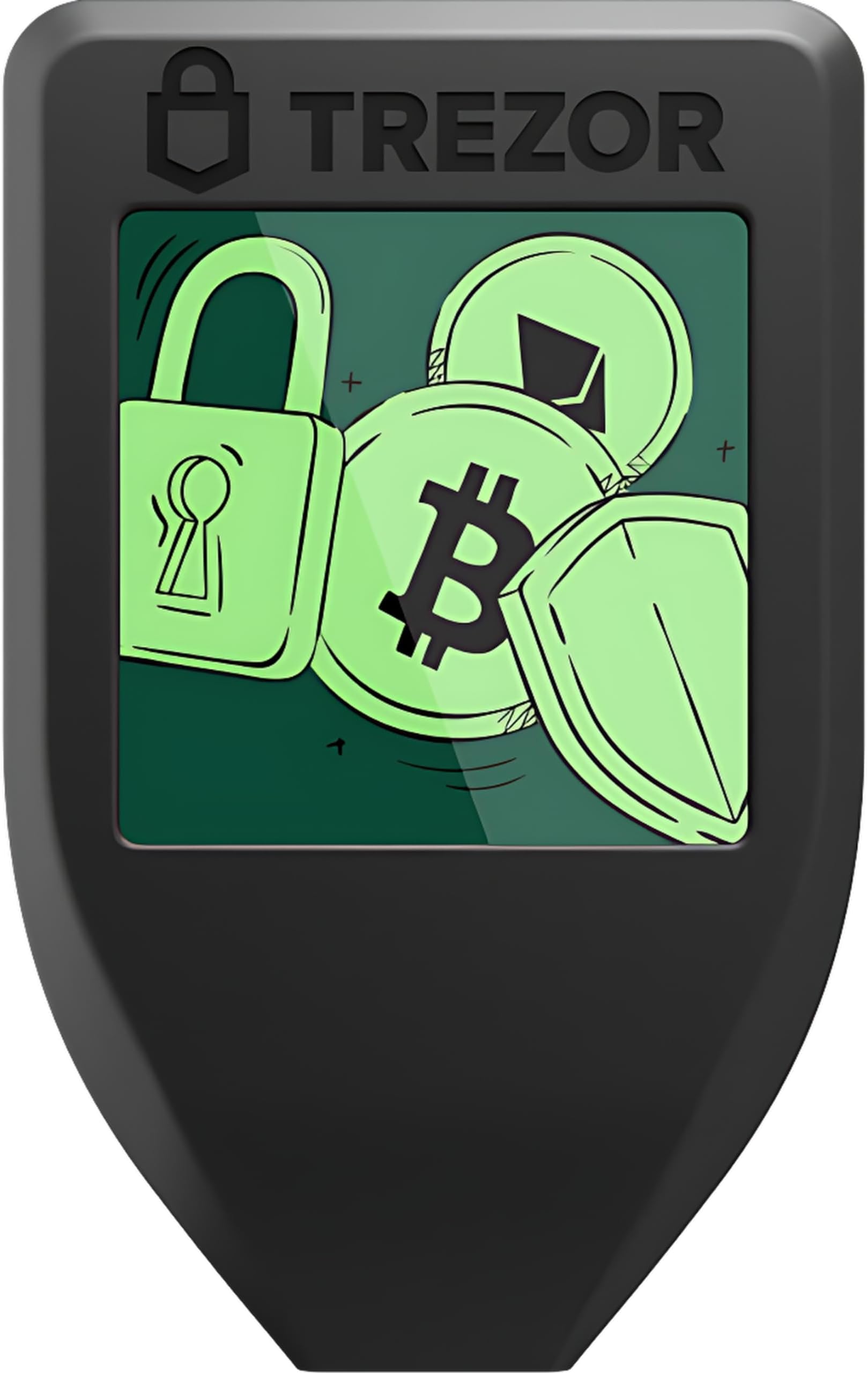 A compact hardware wallet on a table with a handwritten seed backup nearby